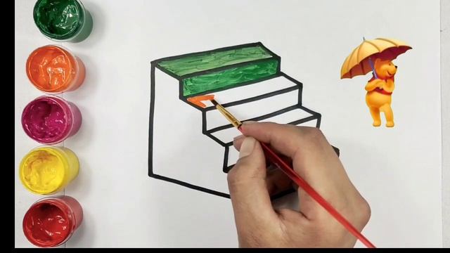 How to draw a ladder for kids/Рисуем лестница для детей/Drawing ladder for children/Сурет салу смотреть онлайн