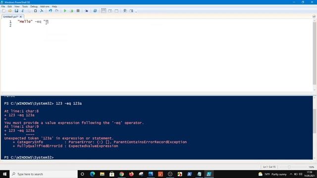 Compare two strings in Powershell смотреть онлайн