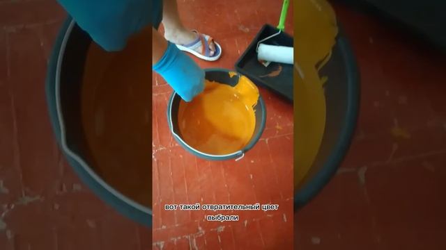 красим полы в школе