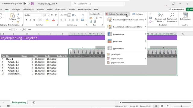Excel Gantt Diagramm- Professionelle Projektplanung mit Scrollbar, KW, Meilensteinen, Fortschritt смотреть онлайн