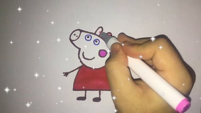 How to draw Peppa pig : bolalar uchun choʻchqacha chizish : как нарисовать свинку пеппу :Сурет салу смотреть онлайн