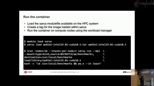Sarus: Highly Scalable Docker Containers for HPC Systems (L. Marsella) @ 5th EasyBuild User Meeting смотреть онлайн