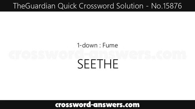 The Guardian Quick Crossword Answers for #15876 смотреть онлайн