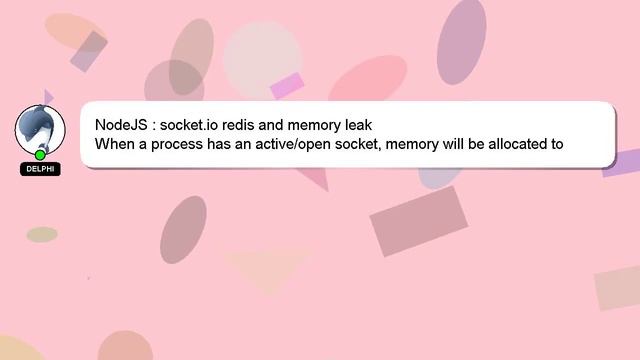 NodeJS : socket.io redis and memory leak смотреть онлайн