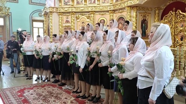 Праздник святых жен мироносиц в Спасо-Влахернском женском монастыре, приветствие Воскресной школы смотреть онлайн