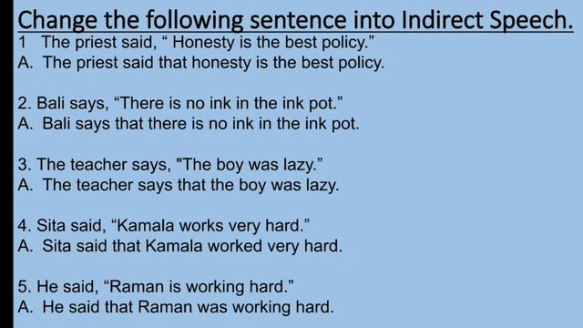 L-22 Direct Speech- Indirect Speech ( Worksheet Exercise-1)(Std-5)(Sub- English Grammar) смотреть онлайн