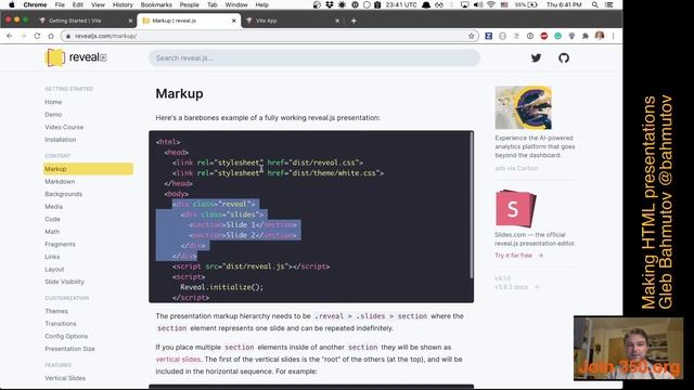 Making HTML presentations with Reveal.js and Vite смотреть онлайн