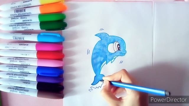 Как нарисовать дельфина? смотреть онлайн