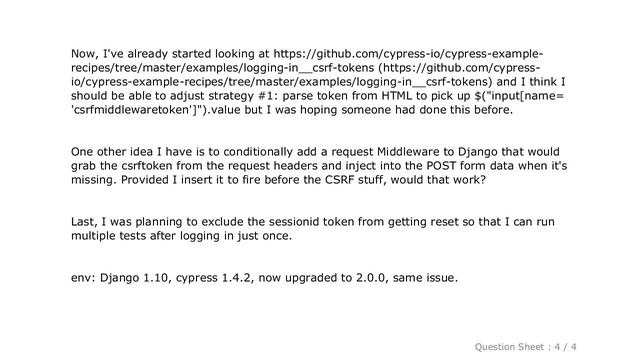 Django : Logging into a Django server with Cypress.io programmatically (without using UI) смотреть онлайн