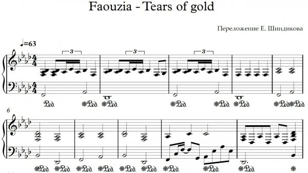 Ноты Faouzia - Tears of gold