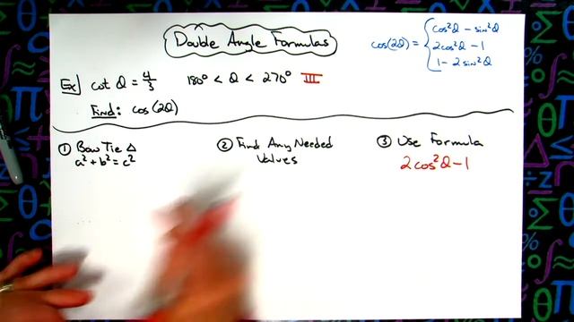 Double Angle Formula: Given: cot ? = 4/3 Find: cos(2?) смотреть онлайн