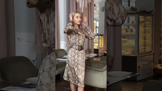 Стильное платье с принтом ANB-304A360 смотреть онлайн