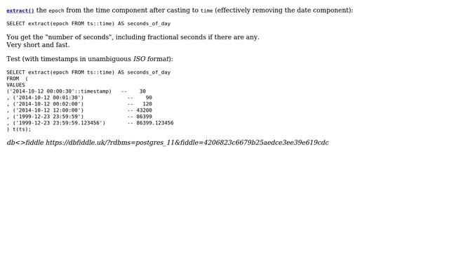 Databases: Get seconds of day in Postgres (2 Solutions!!) смотреть онлайн