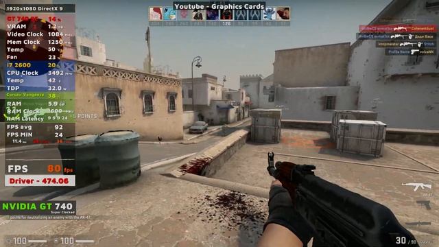 CSGO | NVIDIA GT 740 SC | i7 2600 | 1080p Gameplay смотреть онлайн