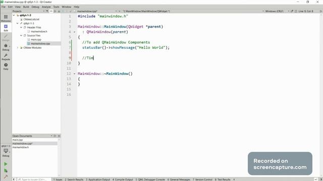 Day 4 - Creating QMainWindow Application in QT creator смотреть онлайн