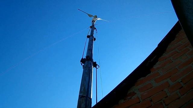 Установка мачты и ветрогенератора на даче. Часть 2 смотреть онлайн