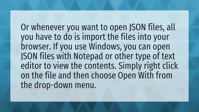 How do I open a JSON file on my PC? смотреть онлайн