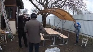 Мини обзор Сборки Дачной беседки из поликарбоната "Астра".
