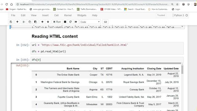 Tutorial 7- Pandas-Reading JSON,Reading HTML, Read PICKLE, Read EXCEL Files- Part 3 смотреть онлайн