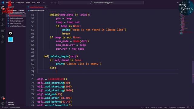 Python DSA Class #11:--Deleting A Node form Beginning and End of Linked List смотреть онлайн