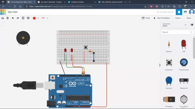 PERTEMUAN PRAKTEK : PERKENALAN ARDUINO TINKERCAD LED RESISTOR BUTTON DAN BUZZER смотреть онлайн