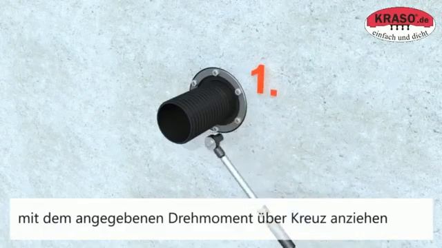 Видео монтажа уплотнительной вставки KRASO тип DD/GR - испытано МРА на давление до 1,0 бар