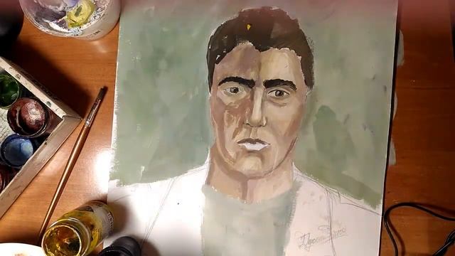 Пишем мужской портрет гуашью смотреть онлайн