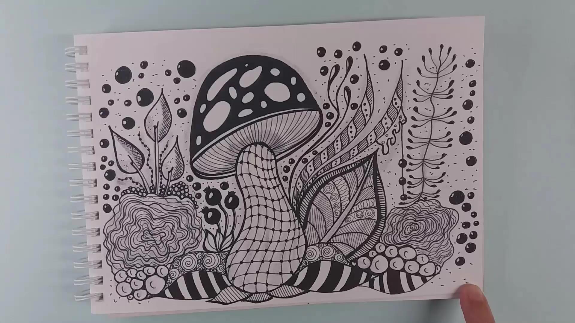 Дудлинг#Дудл#Дудлингстиль#Doodle#Art#Mushroom#Гриб#Drawing#Easy#Doodles#Zenart#Просто рисуем