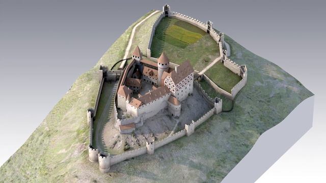 3D-Rekonstruktions-Modell der Burgruine Hohennagold смотреть онлайн