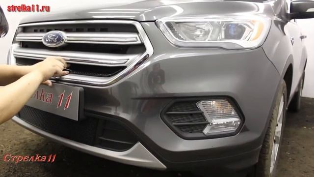 Защита радиатора PREMIUM - FORD KUGA II рестайлинг 2016-н.в. (Черный) - strelka11.ru смотреть онлайн