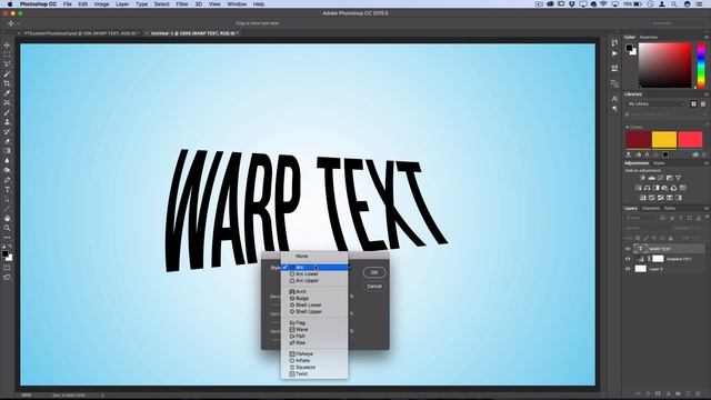 Photoshop CC Tutorial: How to use the Warp Text Tool смотреть онлайн