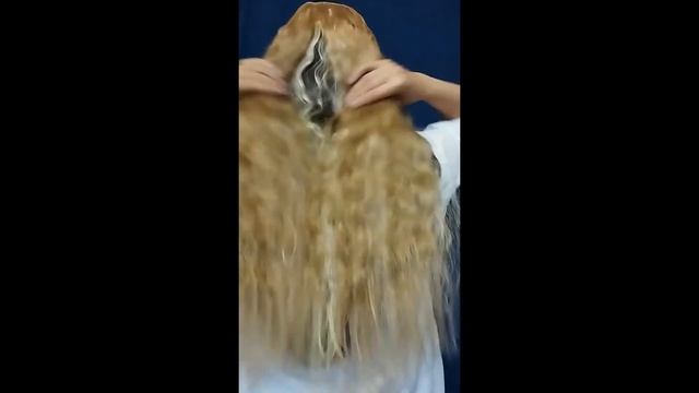 SilkStrip Накладные волосы на заколках блонд с мелировкой волнистые (шиньон на клипсах) 60 см смотреть онлайн