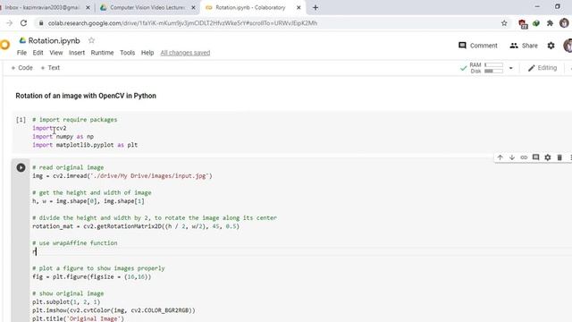 Rotation of an Image in OpenCV with Python смотреть онлайн