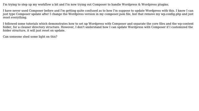 Wordpress: Wordpress with composer, how to handle updates? смотреть онлайн
