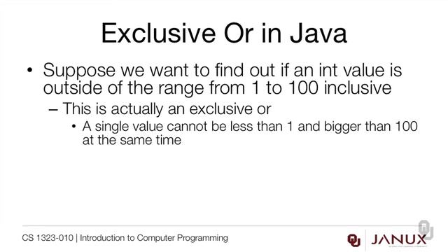 Introduction to Computer Programming - Logical Operators - Or in Java смотреть онлайн