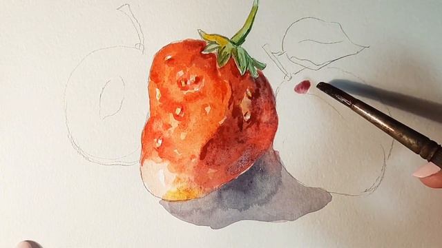 Как рисовать ягоды(фрукты) клубника, слива./Натюрморт/ смотреть онлайн