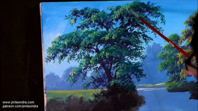 Acrylic Landscape Painting In Time-lapse / The River's Water Reflections / JMLisondra