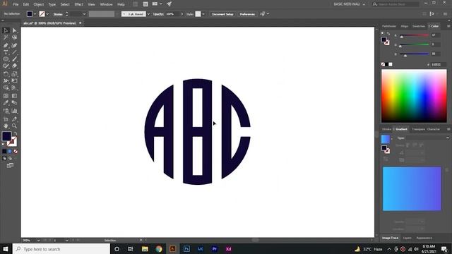 How to make any Letter Logo in Circle - Monogram Logo Design - Adobe Illustrator Tutorial смотреть онлайн