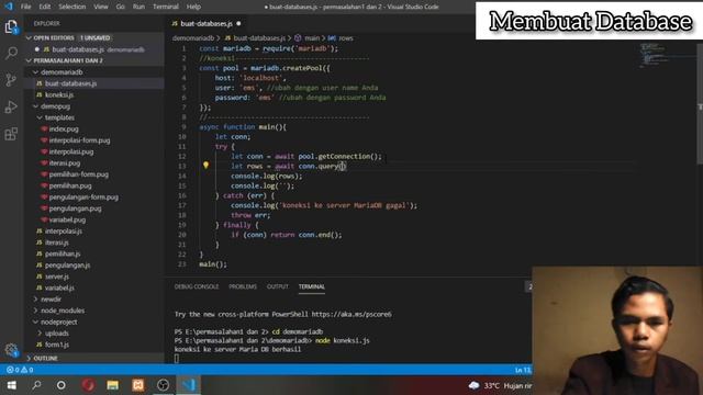 # 39. Membuat Database dengan MariaDB dan Node.Js смотреть онлайн