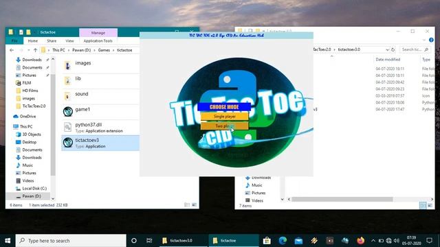 Tic Tac Toe game using Tkinter || python || single player mode added || смотреть онлайн