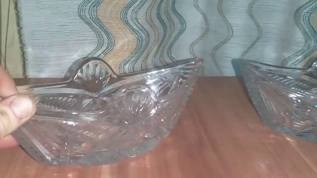 Хрустальные вазы салатницы/Форма лодочки 80-х годов. смотреть онлайн