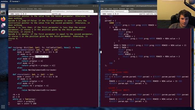 advent of code 2019 - day 9 (python + nim + sqlite) смотреть онлайн
