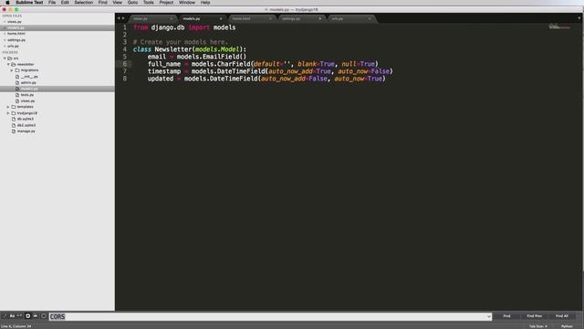 Try Django 1.8 Tutorial - 9 of 42 - Models - Learn Django смотреть онлайн