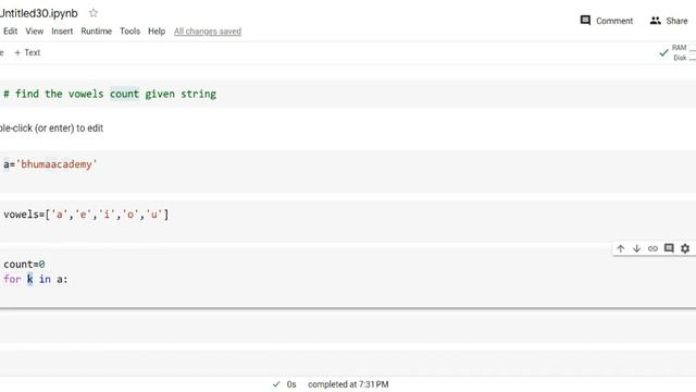 vowels count in the string using python program смотреть онлайн