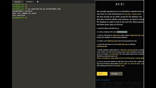 Install and Configure DB Server KodeKloud Engineer Task Success | Setup LAMP | WordPress смотреть онлайн