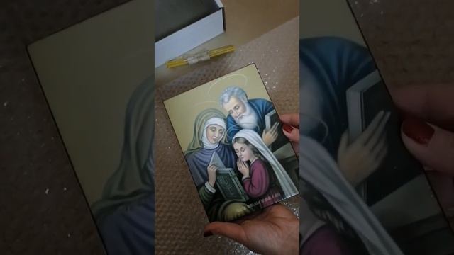 Икона на дереве "Иоаким и Анна, 15x20 см, арт Ид4989" смотреть онлайн