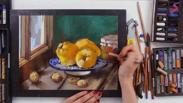 Айва и орехи. Мастер-класс по пастельной живописи марафона "Лето на палитре" смотреть онлайн