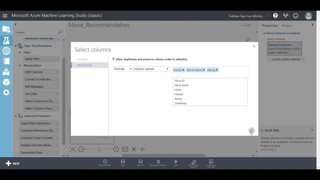 Movie Recommendation System | Azure ML Studio | Subham Ray | Gold Microsoft Student Partner смотреть онлайн