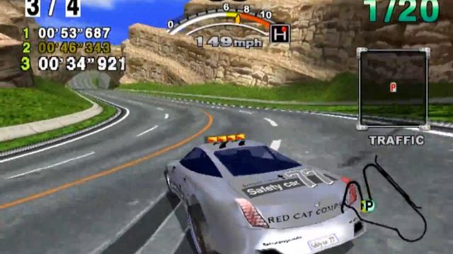 Daytona USA 2001 - Dinosaur Canyon with Red Cat смотреть онлайн