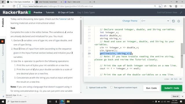 Day 1: Data Types - 30 Days of Code HackerRank Solutions смотреть онлайн